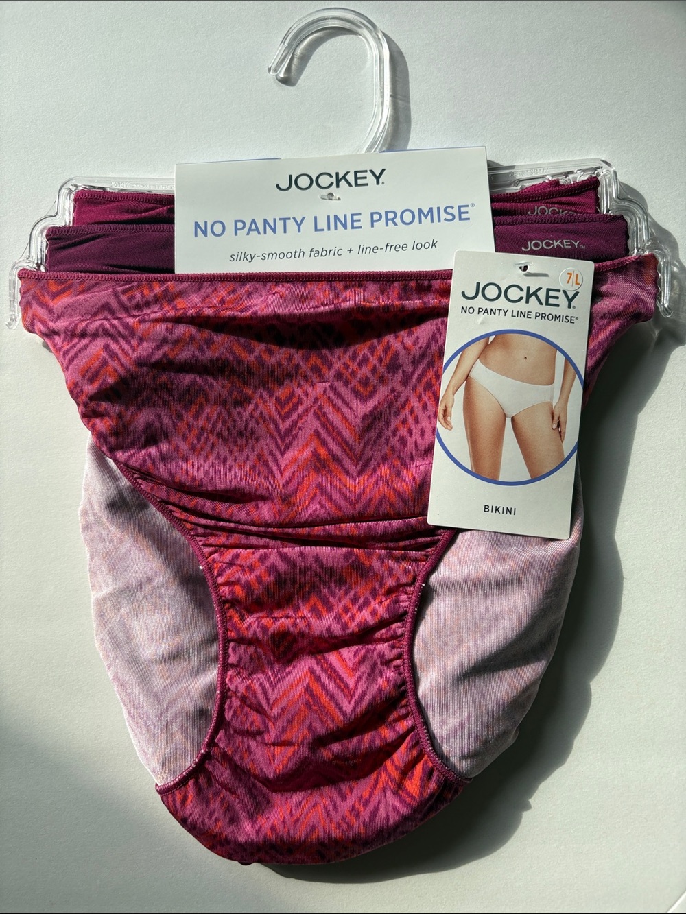 NWT Jockey No Panty Lone Promise Bikini Panty 3 Pack  Size 7